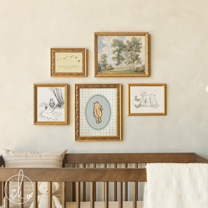 Winnie the Pooh Wall Decor Set | Vintage Nursery Gallery Wall Art | Framed Storybook Prints | G26