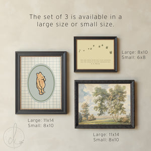 Winnie the Pooh Wall Decor Set | Vintage Nursery Gallery Wall Art | Framed Storybook Prints | G26