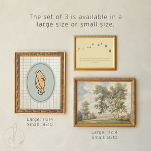 Winnie the Pooh Wall Decor Set | Vintage Nursery Gallery Wall Art | Framed Storybook Prints | G26