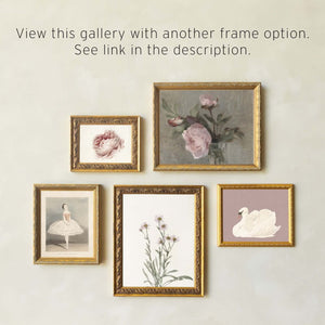 Vintage Floral Girl Nursery Wall Art | Ballet Swan Peony Gallery Prints  | G28