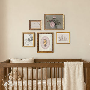 Winnie the Pooh Nursery Wall Art Set | Vintage Baby Girl Gallery Wall Prints | G36