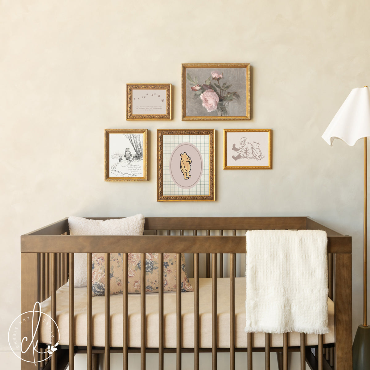 Winnie the Pooh Nursery Wall Art Set | Vintage Baby Girl Gallery Wall Prints | G36