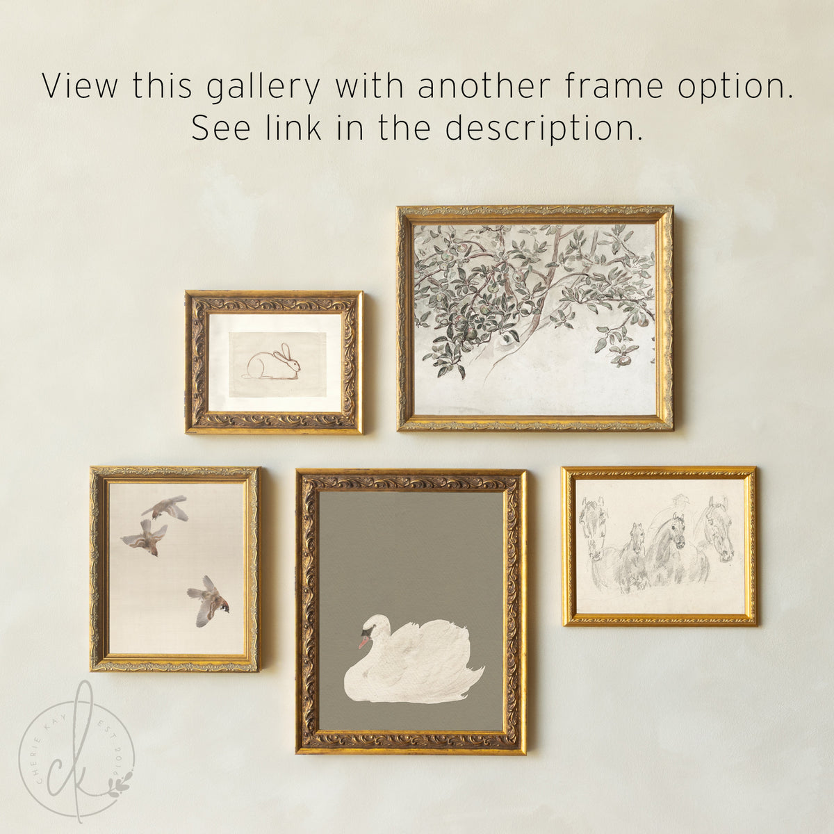 Elegant Nursery Gallery Wall Art | Animal Prints for Baby Room | G18