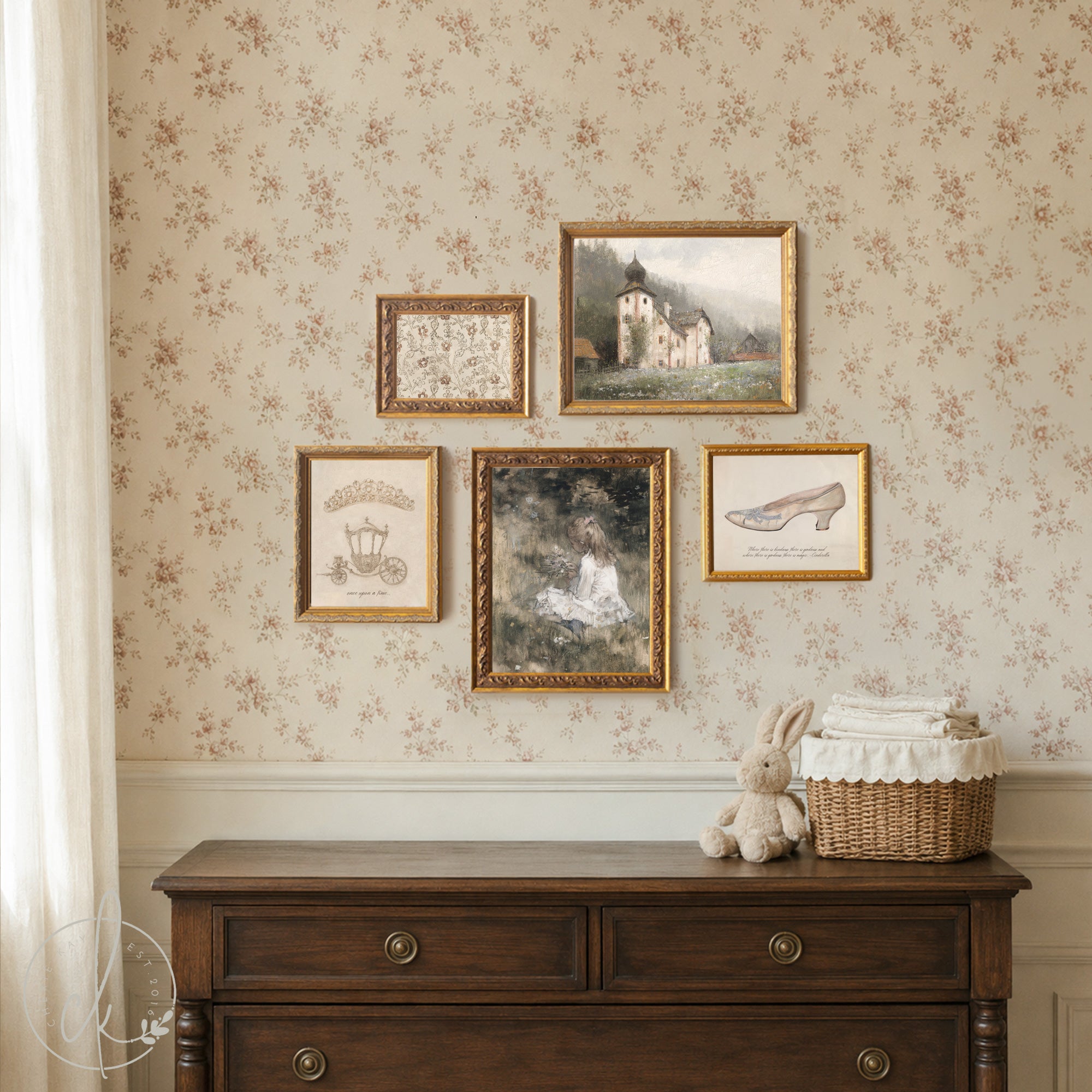 Princess Nursery Wall Art Set | Vintage Fairytale Gallery Decor