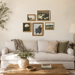 Gold Frame Gallery Wall Set | Vintage Floral, Bird & Landscape Framed Prints | Classic Wall Art Decor | G9