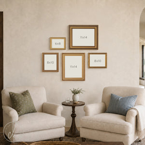 Vintage Gold Gallery Wall Frame Set | Empty Ornate Picture Frames with Backboard and Acrylic | Five Sizes 6x8 to 11x14  | #1