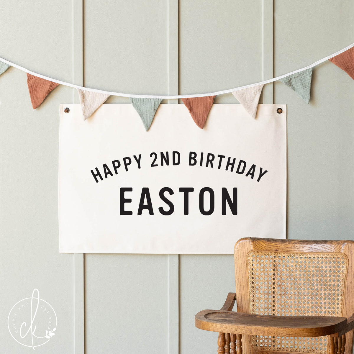 Happy Birthday Banner with Personalized Name | Minimalist Party Decor for Kids | 73