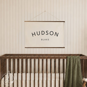 Custom Baby Name | Wall Hanging | Canvas Art | Personalized Baby Gift | Nursery Decor | Hudson Blake