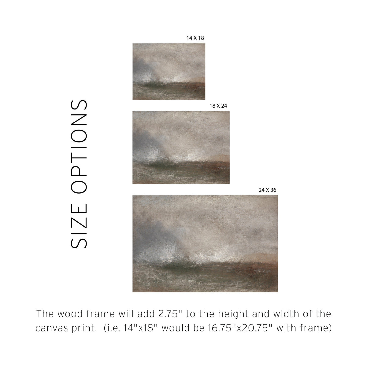 Modern Abstract Landscape Wall Art | Moody Abstract Artwork | Framed Wall Art for Living Room | Neutral Tones Canvas Artwork | N100