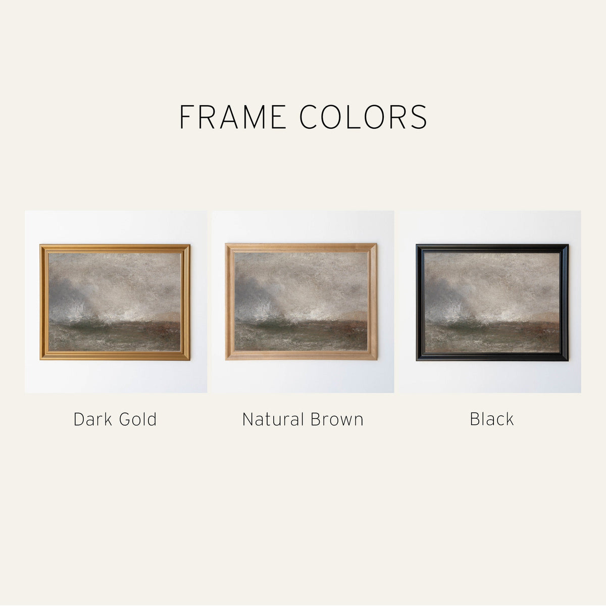Modern Abstract Landscape Wall Art | Moody Abstract Artwork | Framed Wall Art for Living Room | Neutral Tones Canvas Artwork | N100
