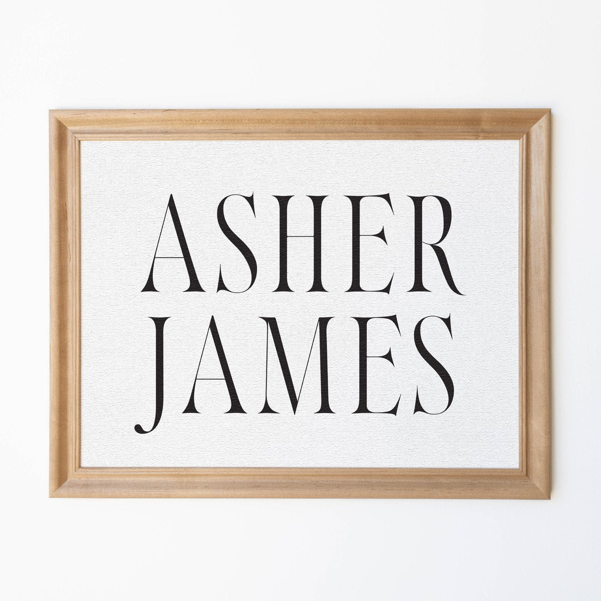 Name Sign For Nursery | Wood Framed Canvas | Vintage Nursery Decor | Personalized Baby Room Decor | Kid&#39;s Room Name Sign | Asher James