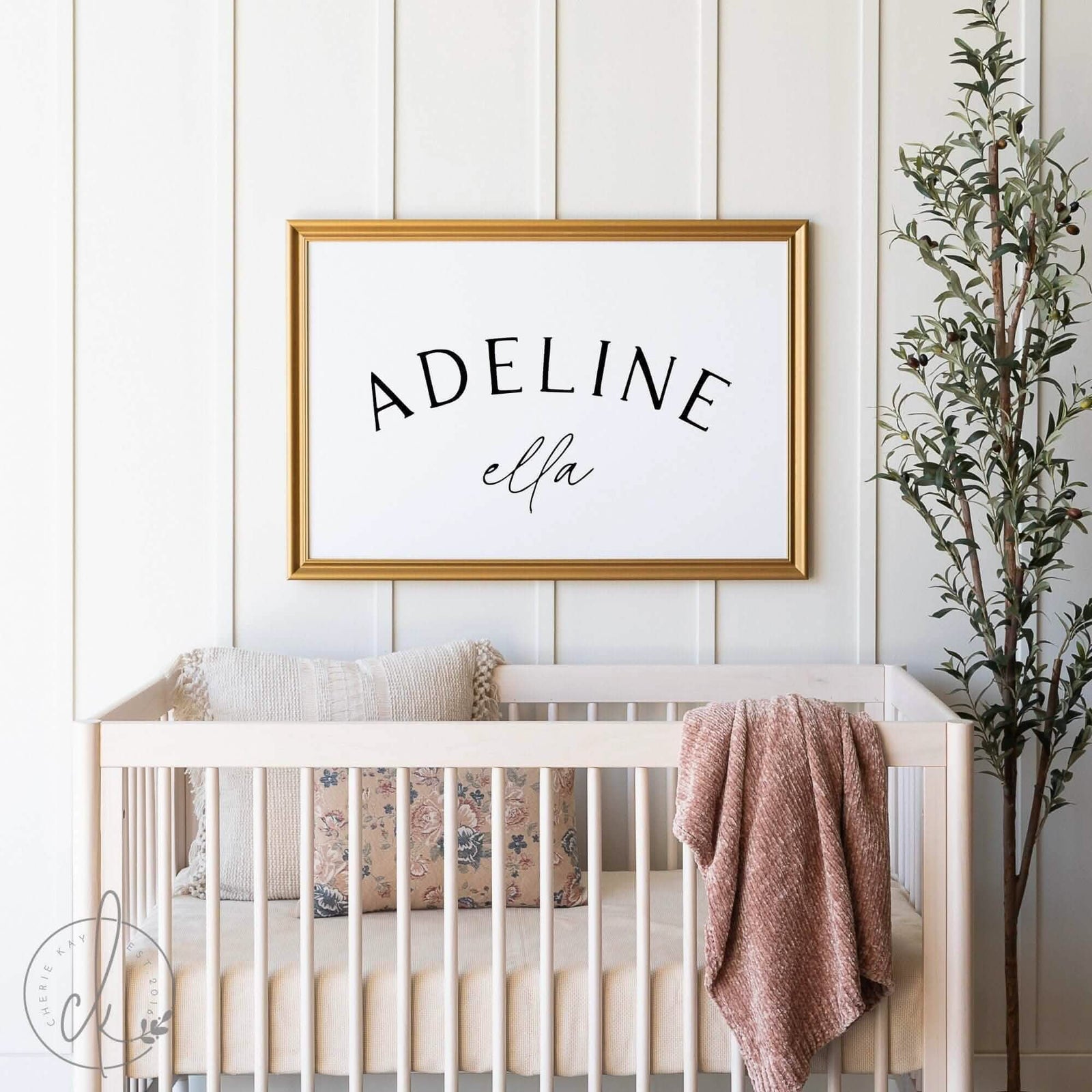 Personalized Girl Name Art | Wood Framed Canvas
