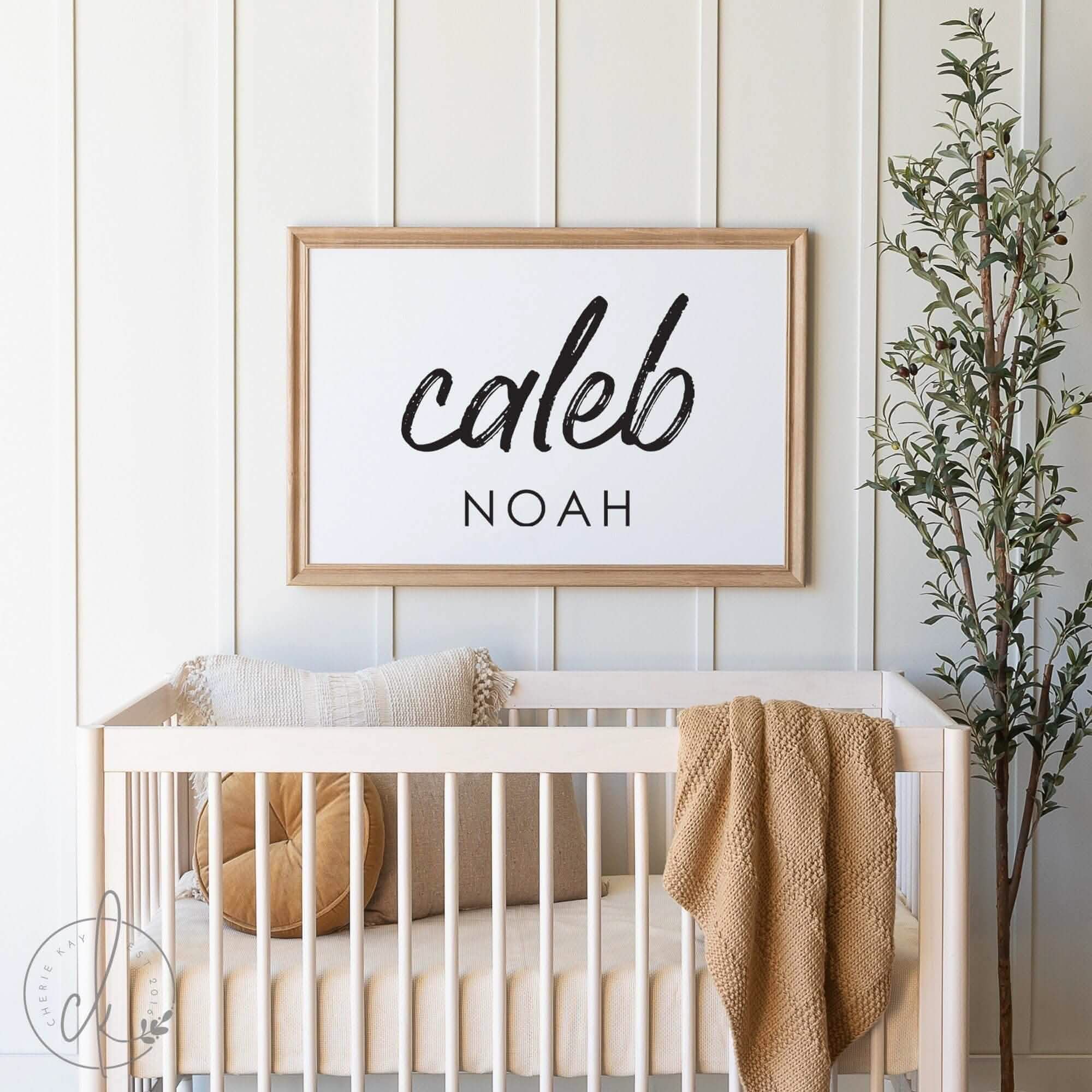 Personalized Nursery Name Sign Caleb Noah