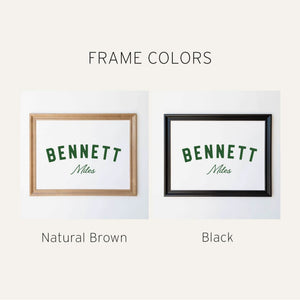 Personalized Kids Room Decor | Wood Framed Canvas | Nursery Name Wall Art | Above Crib Wall Decor | Boy Room Art | Bennett Miles