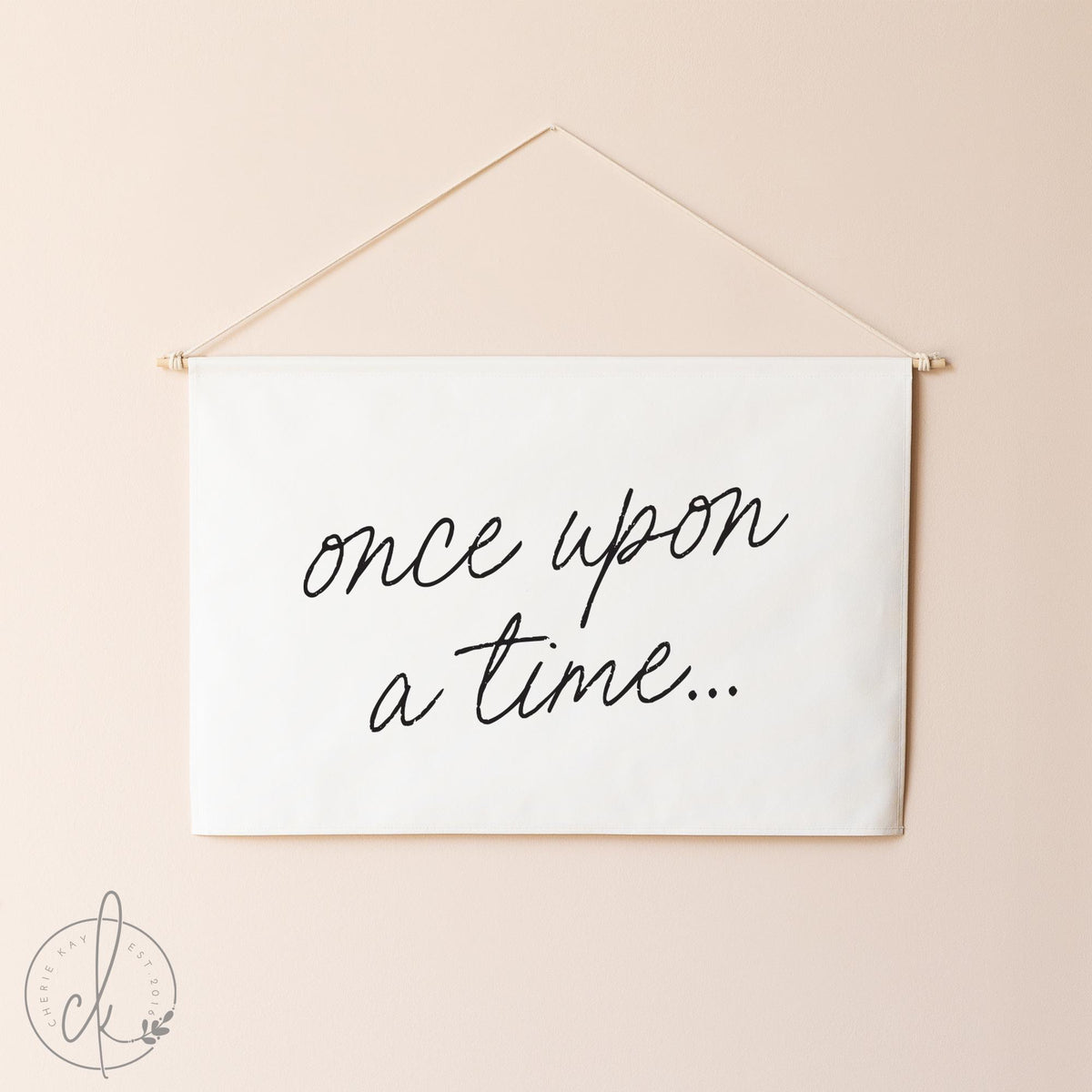 Once Upon a Time Canvas Flag | Storytime Decor for Kids&#39; Rooms, Playrooms, or Classrooms | For Library Shelves and Book Nooks | 68