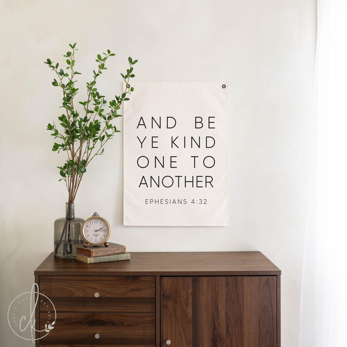 And Be Ye Kind One to Another Canvas Sign | Ephesians 4:32 Bible Verse Wall Art | Christian Nursery Decor | Inspirational Scripture | 72