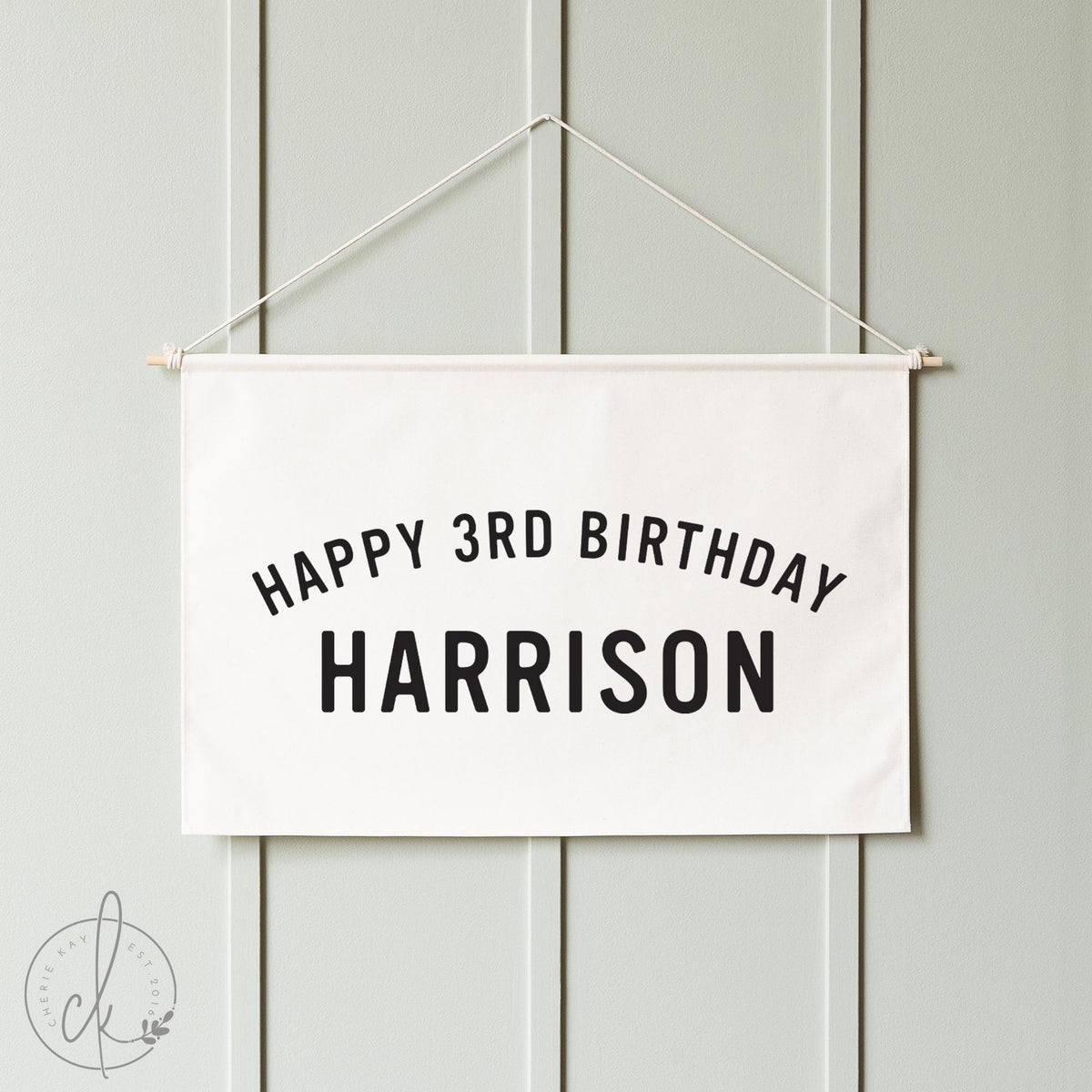 Happy Birthday Banner with Personalized Name | Minimalist Party Decor for Kids | 73