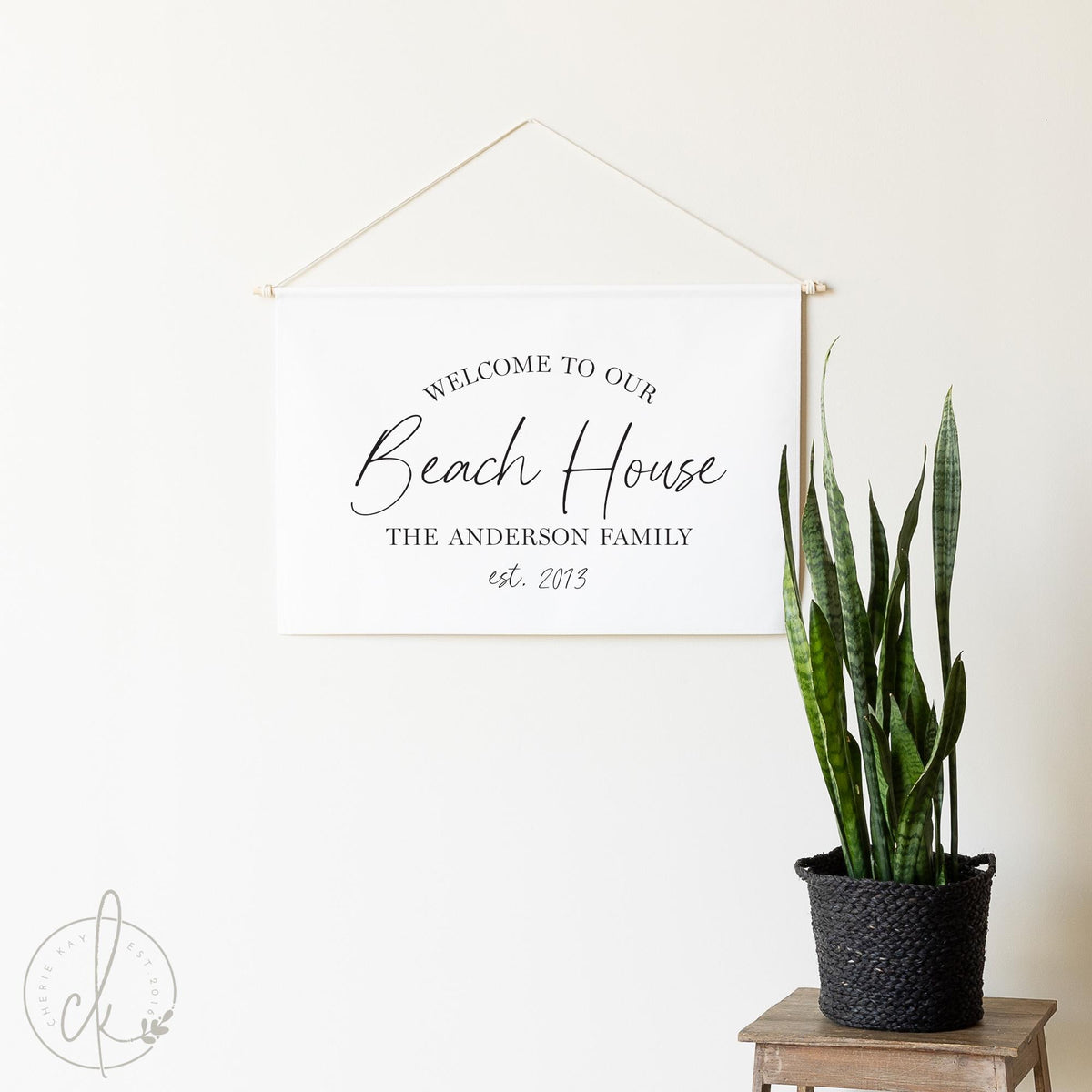 Personalized Beach House Welcome Banner | Custom Family Name &amp; Established Year Sign | Coastal Home Decor | Housewarming Gift | 62