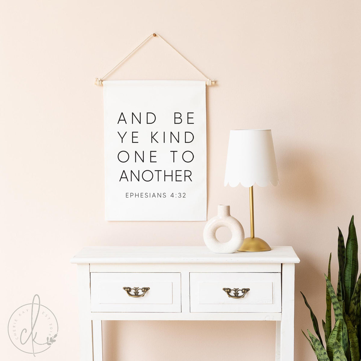 And Be Ye Kind One to Another Canvas Sign | Ephesians 4:32 Bible Verse Wall Art | Christian Nursery Decor | Inspirational Scripture | 72