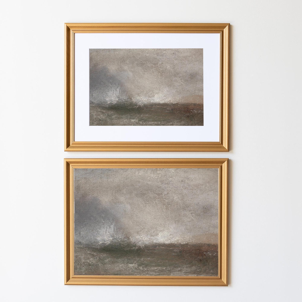 Modern Abstract Landscape Wall Art | Moody Abstract Artwork | Framed Wall Art for Living Room | Neutral Tones Canvas Artwork | N100