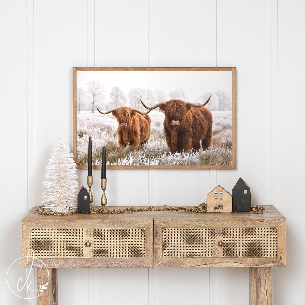 Scottish Highlanders In Snow | W78