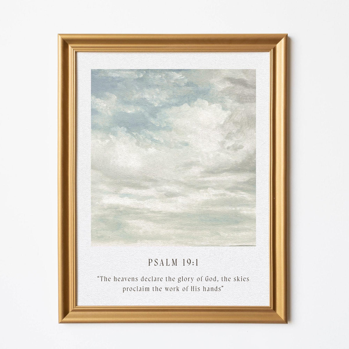 Psalm 19:1 Framed Christian Wall Art | Bible Verse Print | Inspirational Scripture Art for Home Decor | Sky Painting with Verse | N219