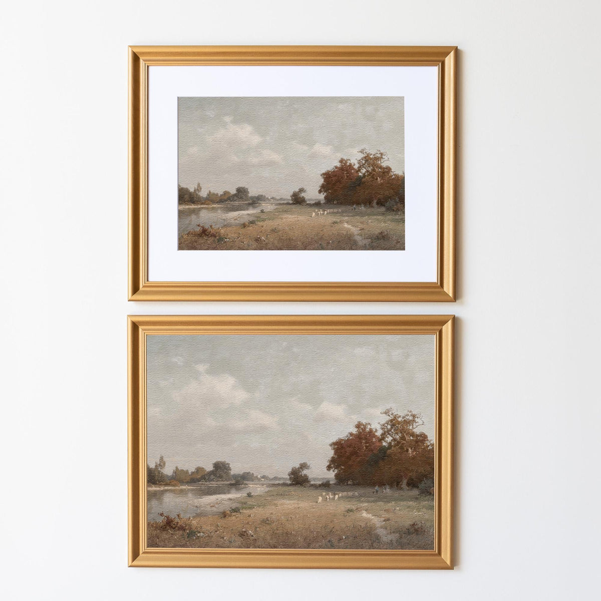 Rustic Fall Landscape Art Print | Autumn Countryside Wall Decor | Serene Nature Painting for Farmhouse or Modern Home Decor | N232