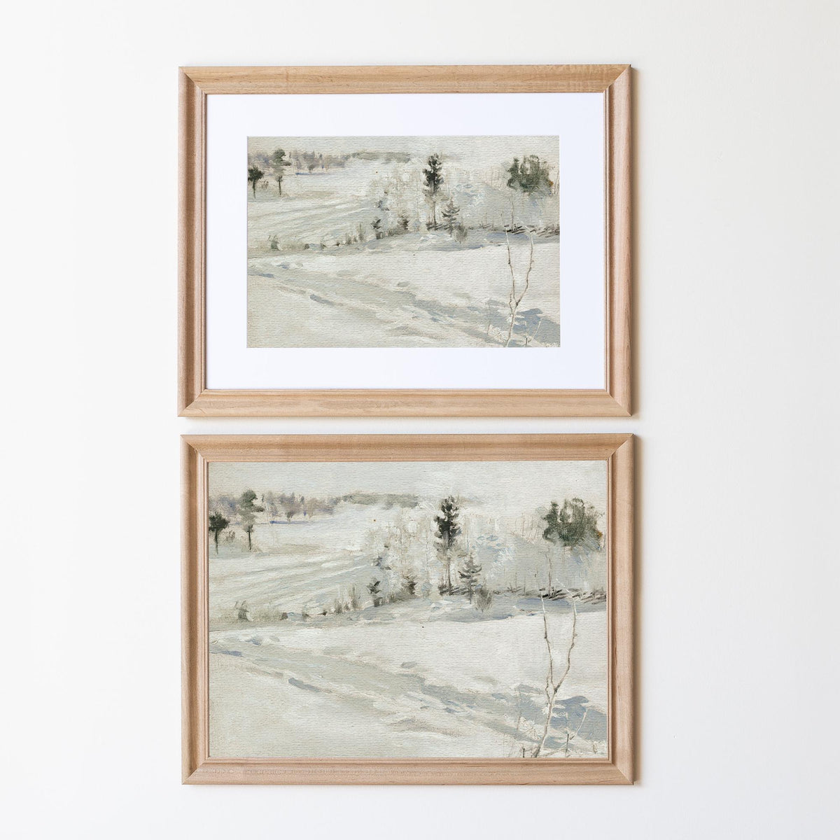 Winter Landscape Painting | Snow-Covered Pine Trees Art | Rustic Christmas Wall Art | Holiday Art Print for Home | N218