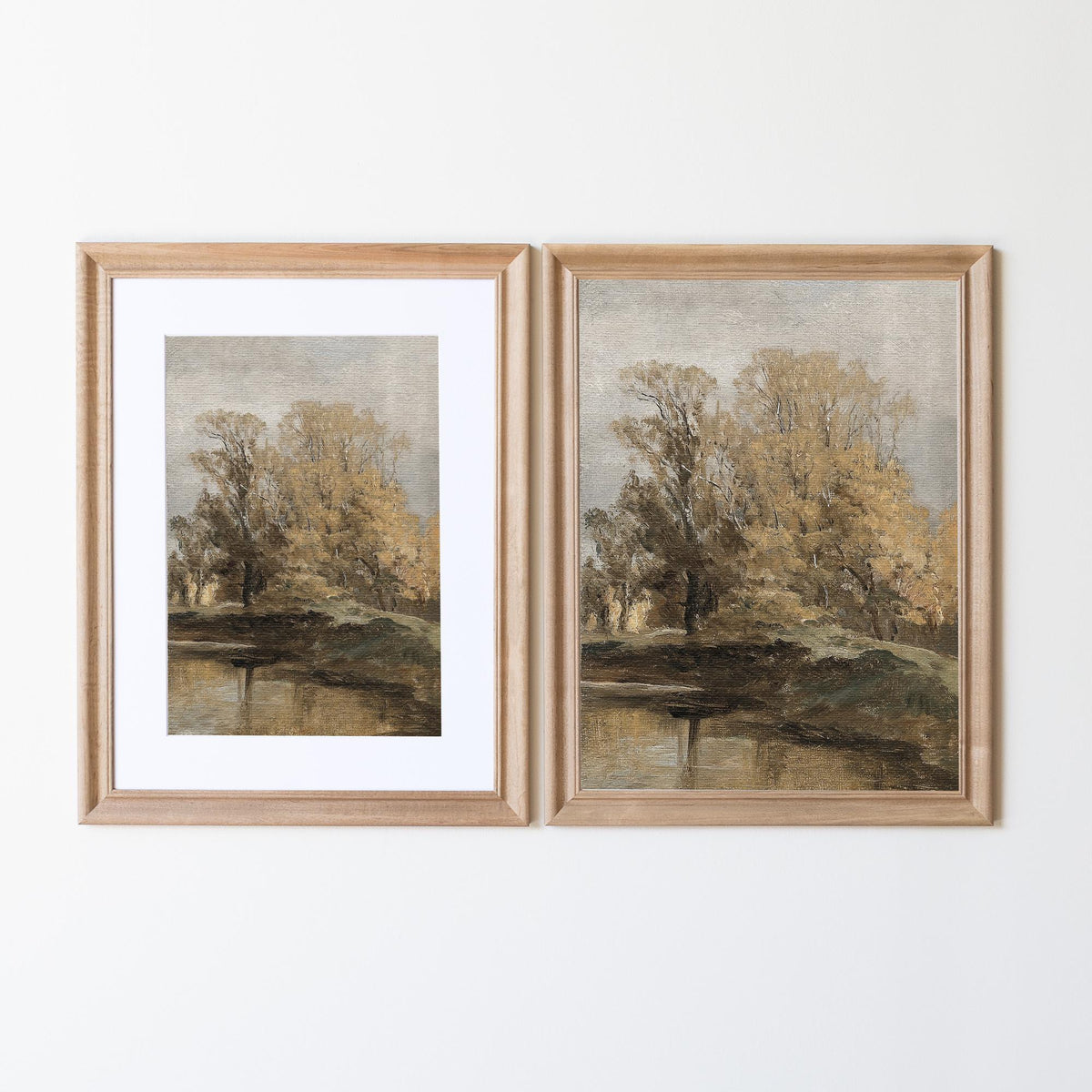 Beautiful Fall Landscape Wall Art Print | Rustic Autumn Tree Decor, Framed Nature Print, Vintage Woodland Scene | Cozy Home Decor | N226