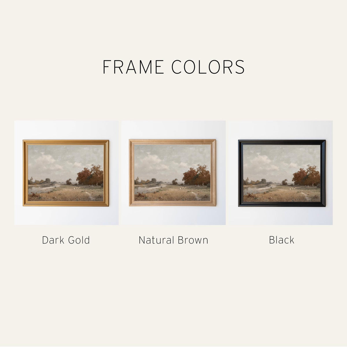 Rustic Fall Landscape Art Print | Autumn Countryside Wall Decor | Serene Nature Painting for Farmhouse or Modern Home Decor | N232