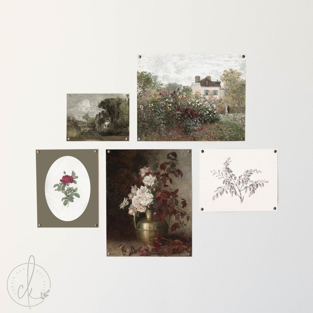 Vintage Floral Gallery Wall Art Set | Flower Garden Prints | G16