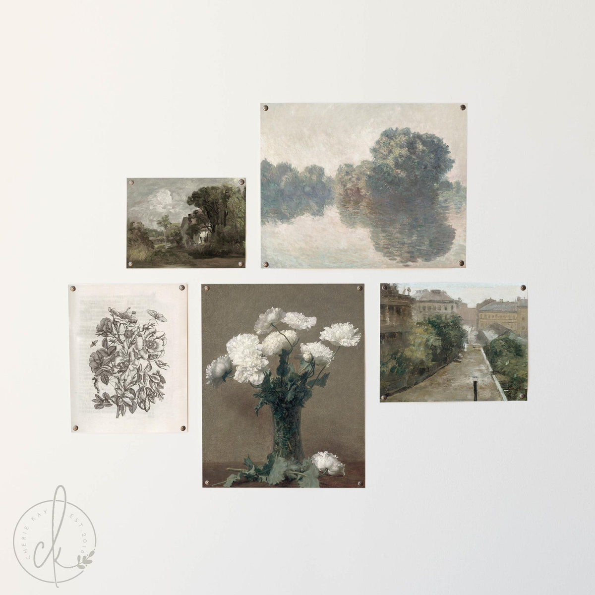 Elegant Gold Framed Vintage Gallery Wall Set | G19