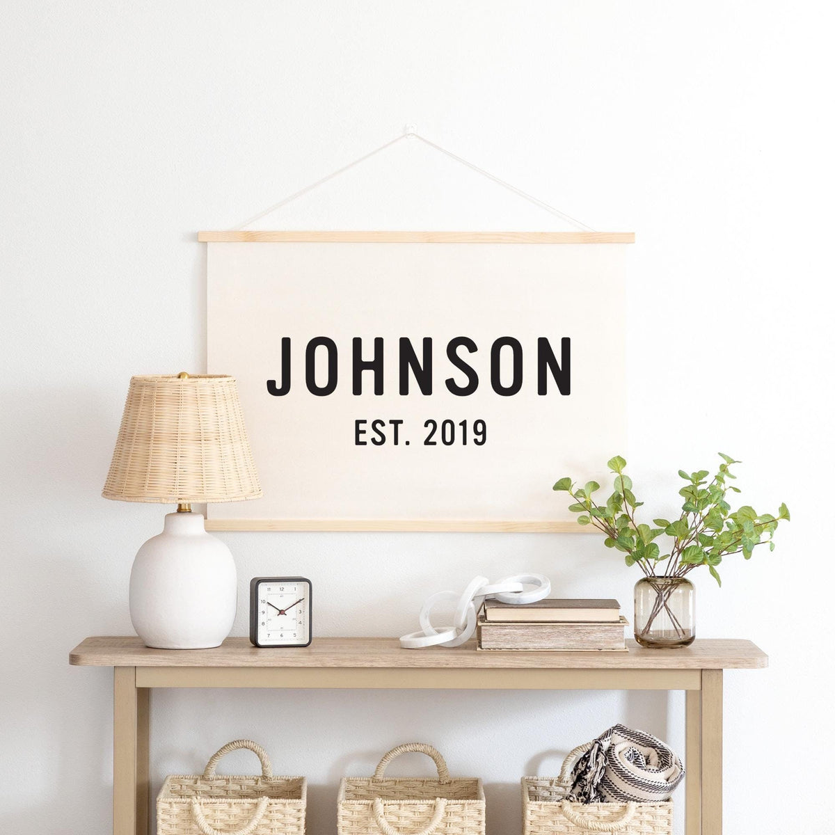 Personalized Family Name Canvas Sign | Custom Wall Decor Established Date Sign | Rustic Home Decor Family Gift | Anniversary Keepsake | 78