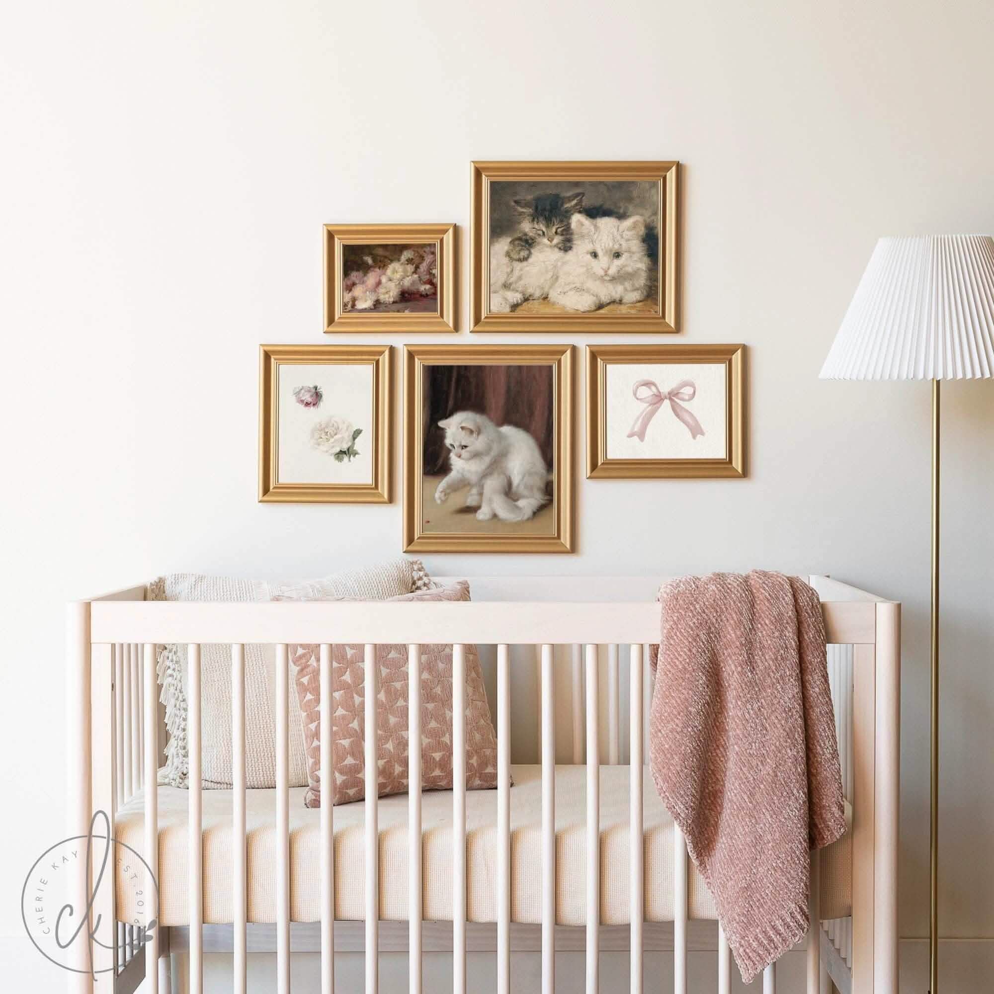 Pink Accent Wall Nursery Accent Wall Hot Pink Crib Vintage Nursery