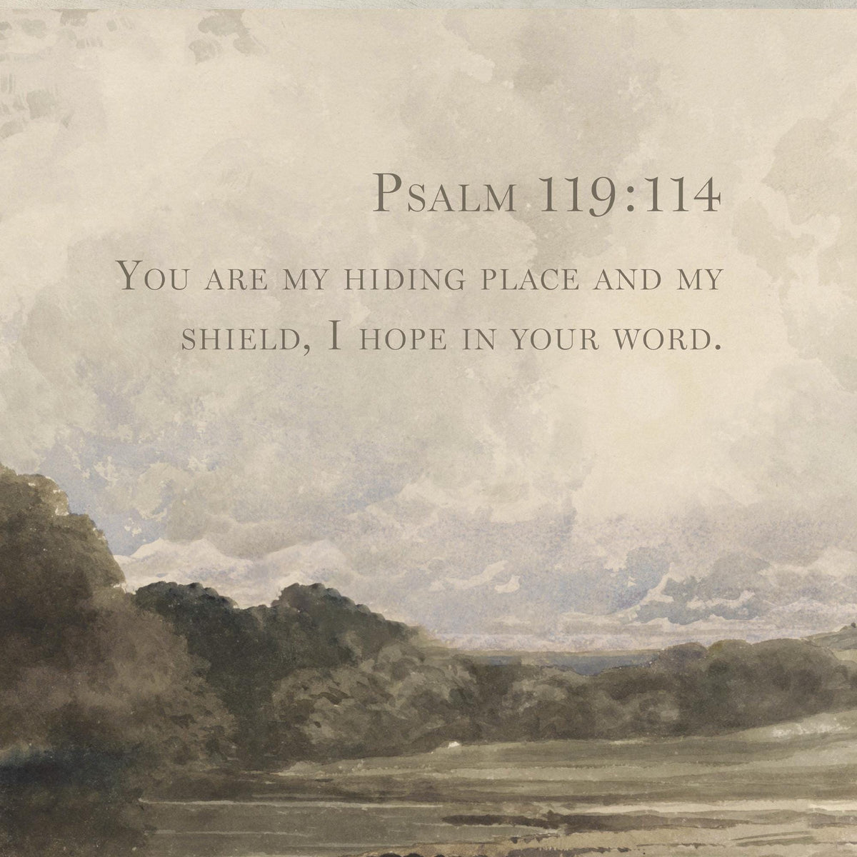 Vintage Oversized Landscape Tapestry Wall Art | Psalm 119 Christian Art | T38