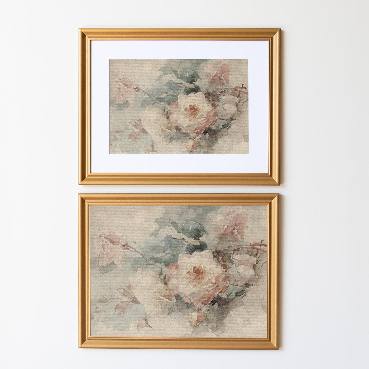 Blush Rose Painting | Vintage Floral Wall Art | Nursery or Bedroom Decor | Pink Flowers Painting | Botanical Painting For Girl Room | N242