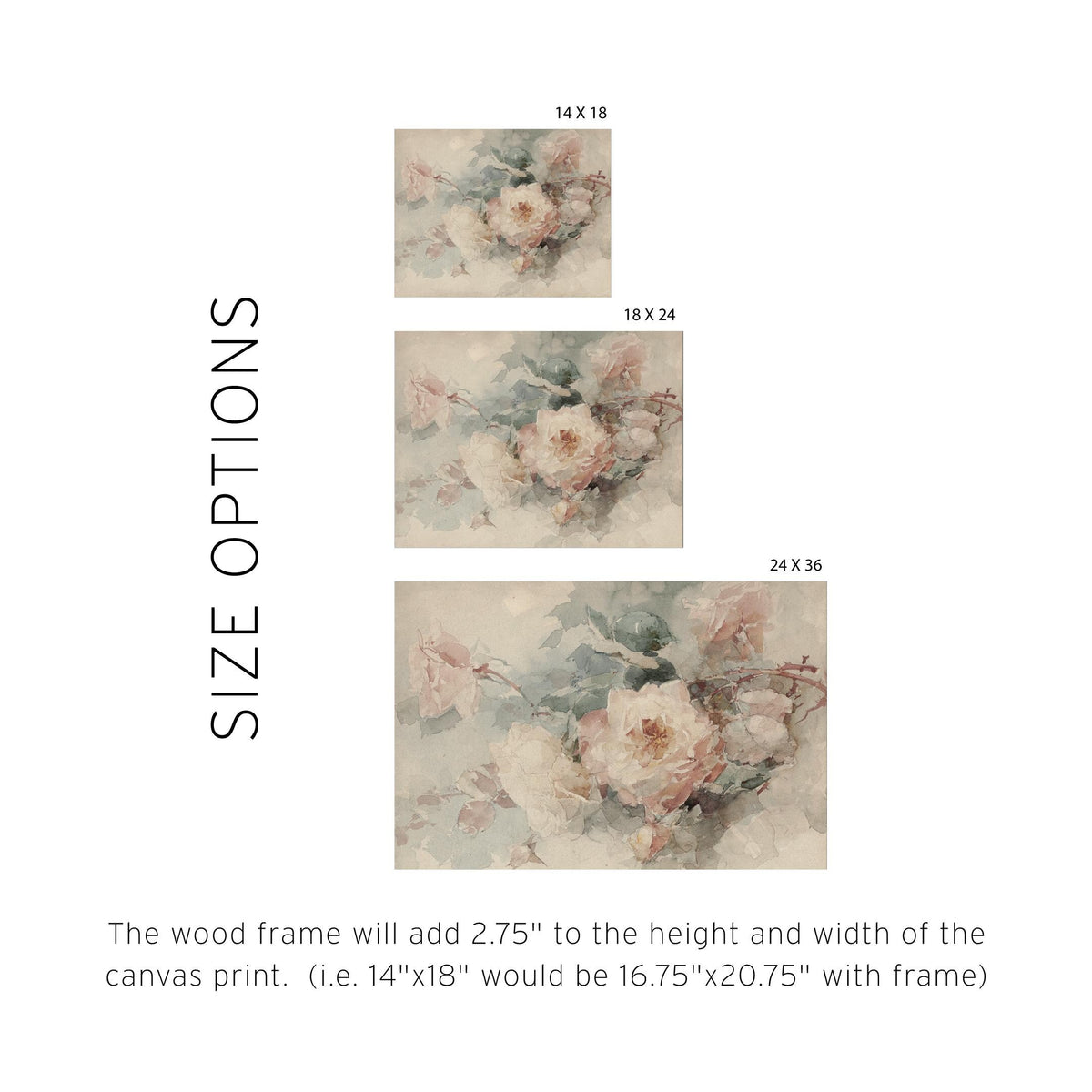Blush Rose Painting | Vintage Floral Wall Art | Nursery or Bedroom Decor | Pink Flowers Painting | Botanical Painting For Girl Room | N242