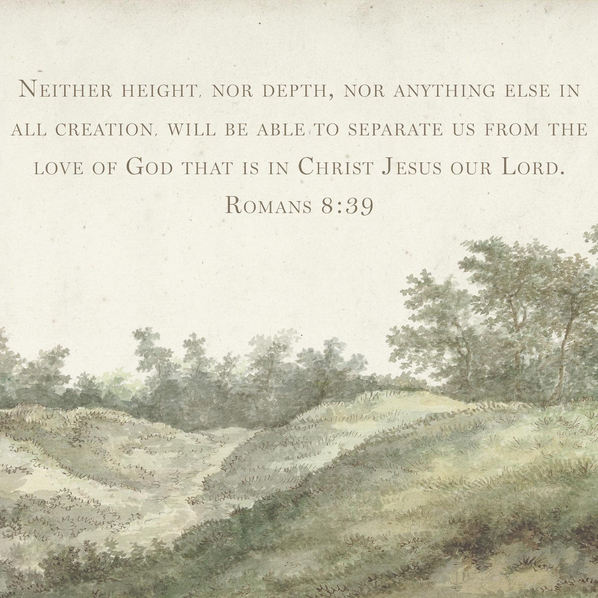 Romans 8:39 Christian Canvas Tapestry | Large Bible Verse Wall Art | T68