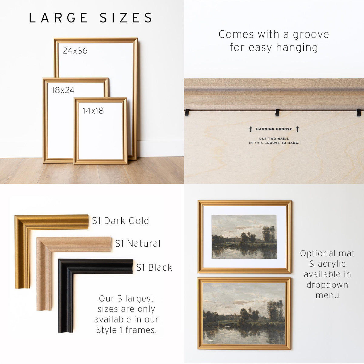 Framed Mountain Landscape Art Print | Misty Mountain Range | N229