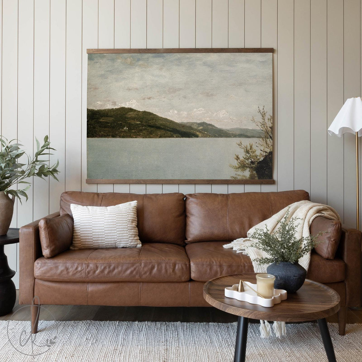 Extra Large Art | Lake and Mountains Canvas Tapestry Wall Decor | Oversized Landscape Art for Living Room, Nature Wall Hanging | T42