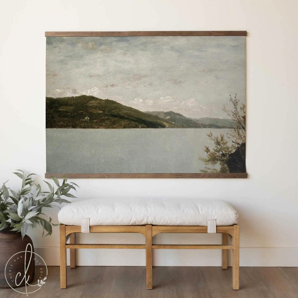 Extra Large Art | Lake and Mountains Canvas Tapestry Wall Decor | Oversized Landscape Art for Living Room, Nature Wall Hanging | T42