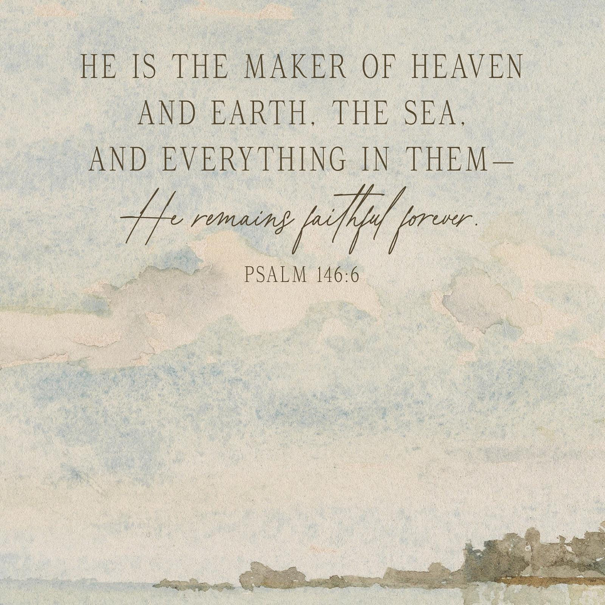 Extra Large Beach Wall Art Tapestry | Neutral Coastal Landscape Canvas | Optional Psalm 146:6 Scripture | Christian Home Decor | T12