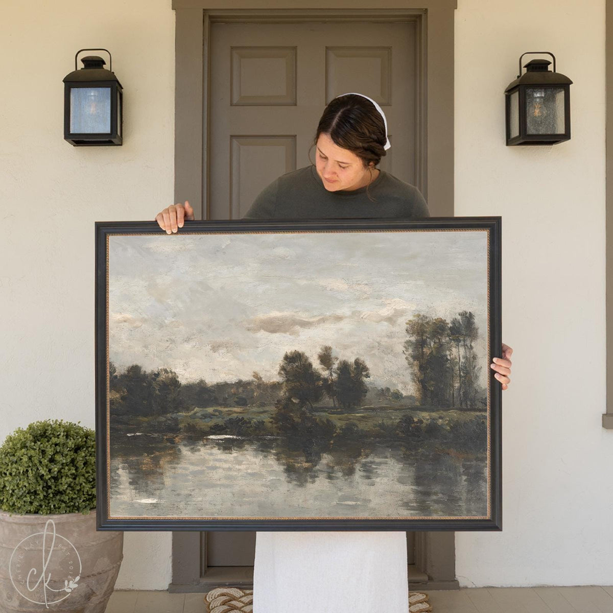 Framed Vintage Oil Painting | Landscape Wall Art With Antique Gold Frame | Living Room Artwork | Large Framed Canvas Art | N115