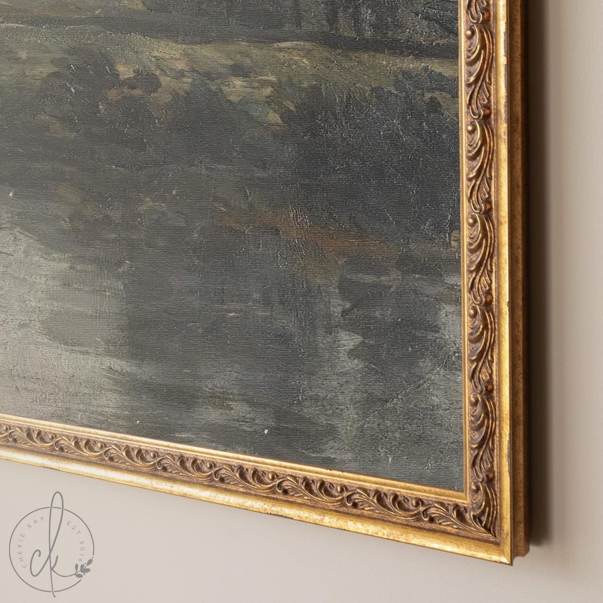 Framed Vintage Oil Painting | Landscape Wall Art With Antique Gold Frame | Living Room Artwork | Large Framed Canvas Art | N115