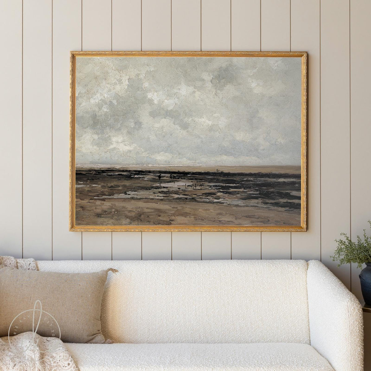 Vintage Seascape Painting | Abstract Beach Oil Painting | Ocean Wall Art | Large Wall Decor For Living Room | N243