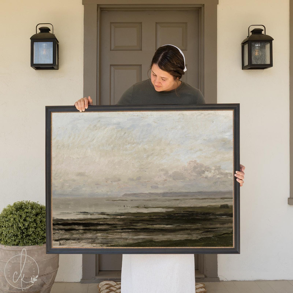 Christian Wall Art | Jeremiah 29:11 Scripture Art Print | Framed Canvas Art | Abstract Coastal Landscape | | Large Vintage Artwork | N4