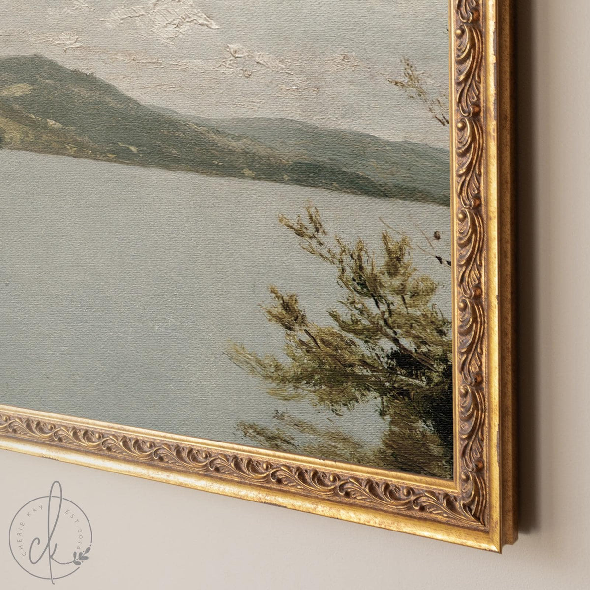 Lake Mountain Wall Art Print | Vintage Oil Painting | Large Wall Art Framed | Vintage Framed Print for Living Room Wall Decor | N56