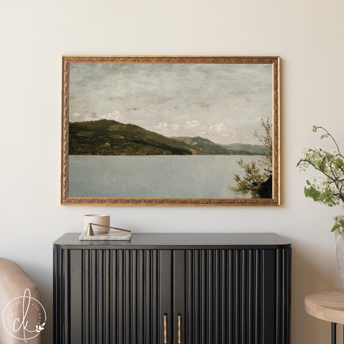 Lake Mountain Wall Art Print | Vintage Oil Painting | Large Wall Art Framed | Vintage Framed Print for Living Room Wall Decor | N56