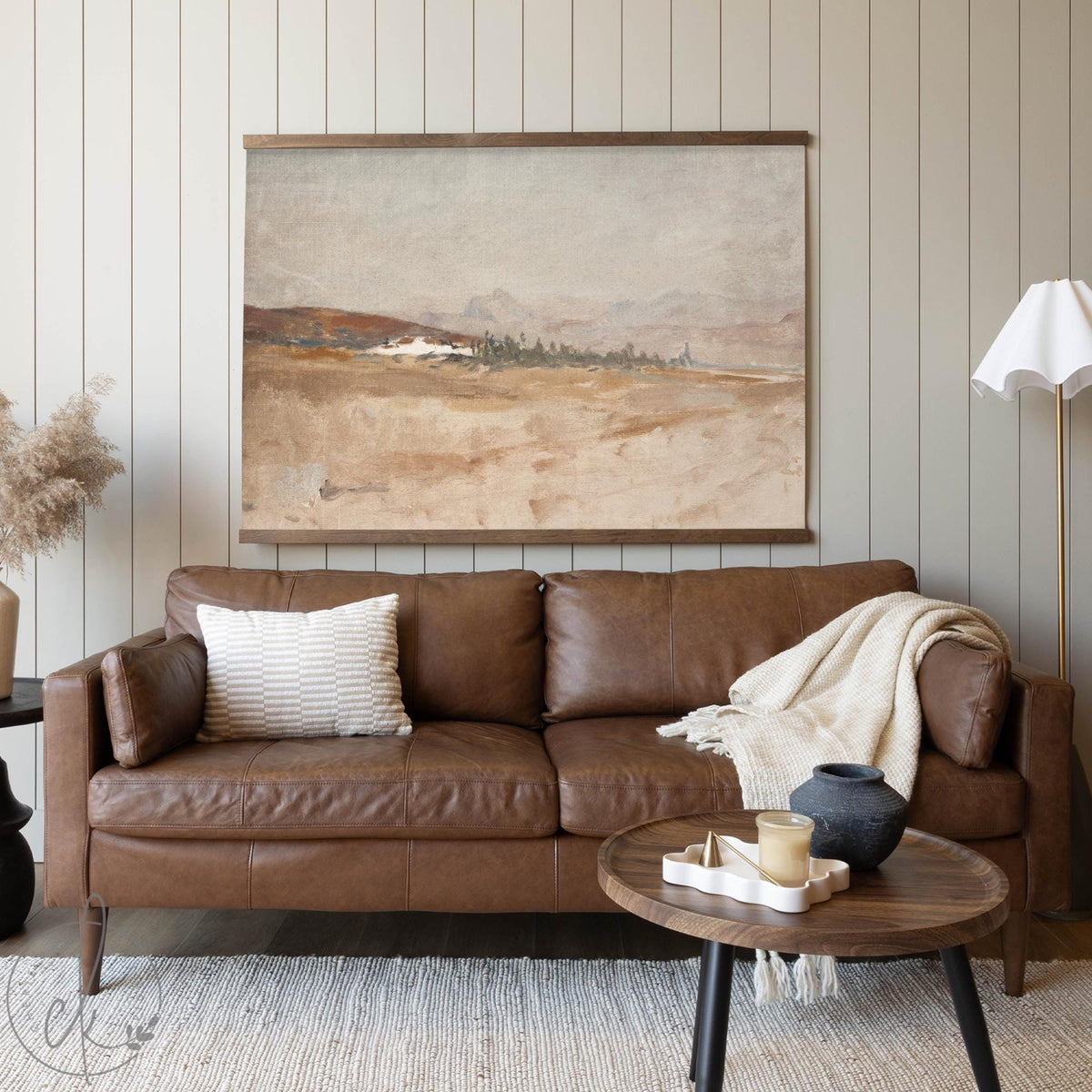 Watercolor Nature Landscape Painting | Extra Large Canvas Wall Art | Mountain Scene Wall Hanging | Oversized Living Room Wall Decor | T29