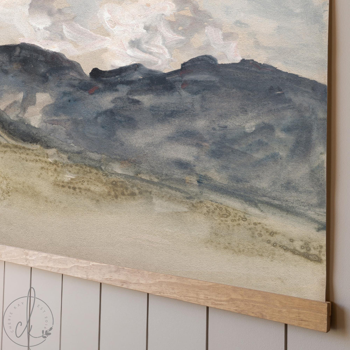 Modern Christian Art | Watercolor Mountain Painting | Large Landscape Painting | Extra Large Wall Decor | Canvas Tapestry Wall Hanging | T61